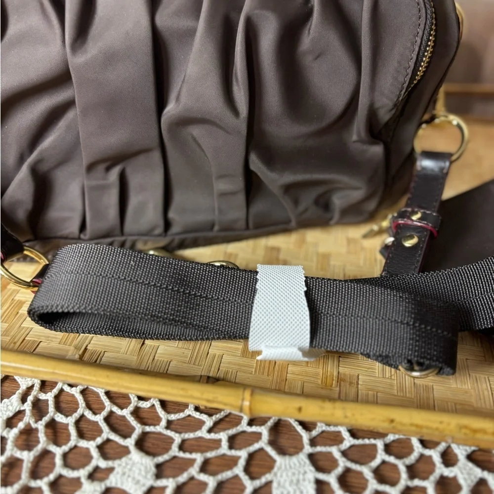 MZ Wallace Paige Nylon Chic Brown Crossbody Bag